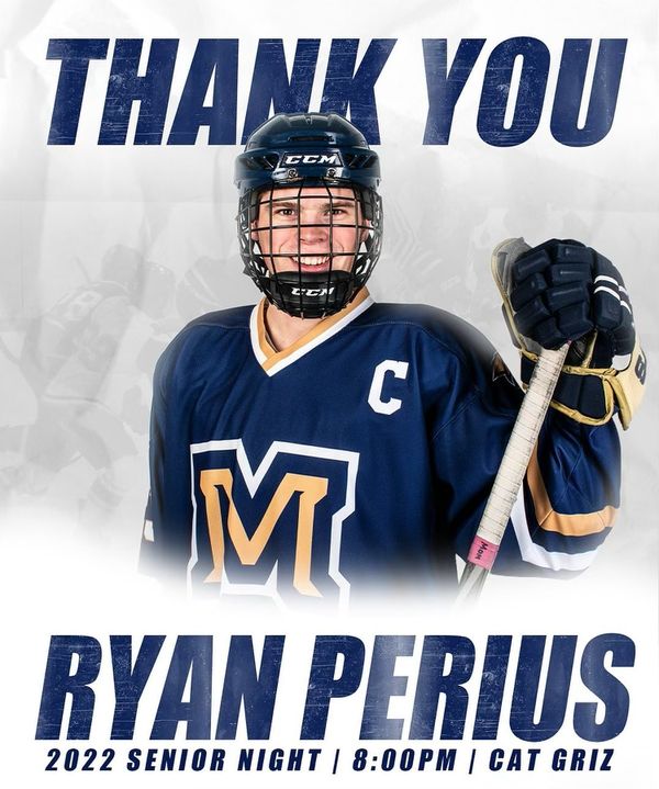 1 hour to our final home game, time for our first graduating Senior: 3 year Captain Ryan Perius