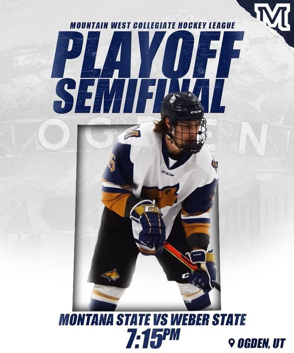 The Bobcats are on the road for league playoffs!  The boys take on @weberstatehockey tonight in the semifinals of the MWCHL Championships