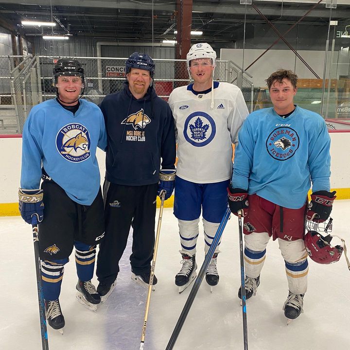 A few of the MSU boys putting in some summer reps with Sam Lafferty of the @mapleleafs