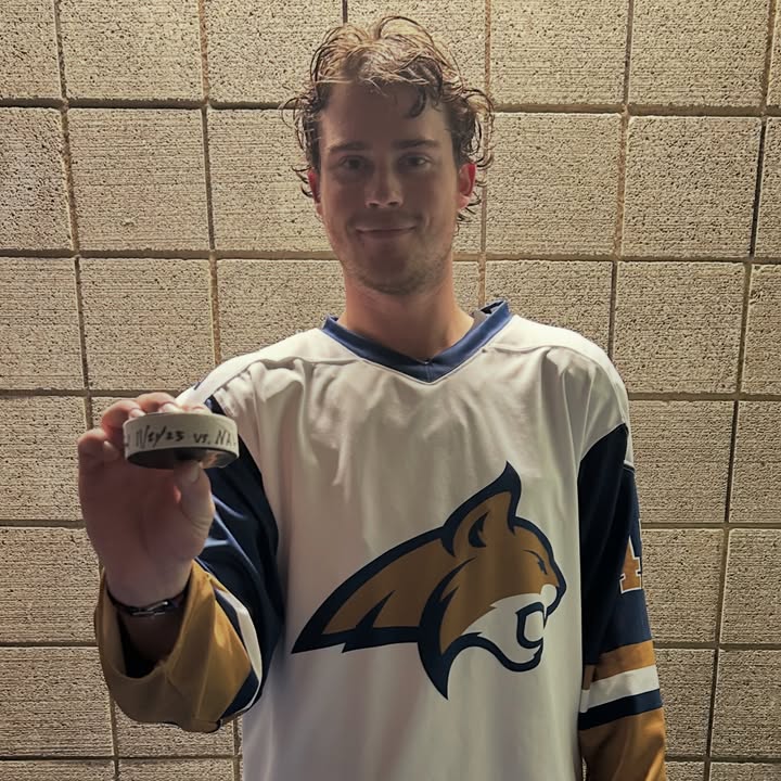 Big shoutout to Carter Large for scoring his first goal as a Bobcat last night and popping in his second in today’s win!