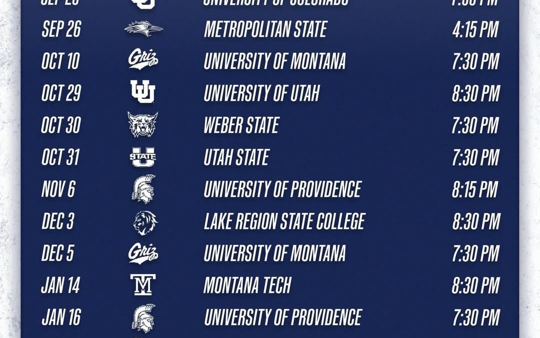 The Montana State University Bobcats Hockey Club 2026-2027 Home Schedule is here!